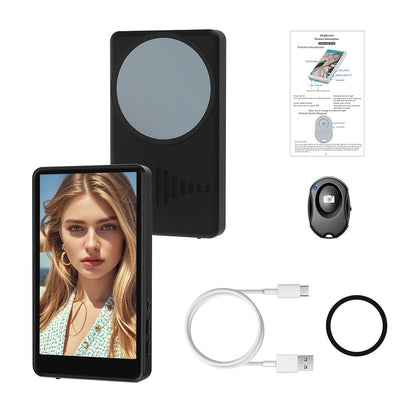 Magnetic Selfie Monitor Screen for Vlogging & Live Streaming, Rear-Facing Main Camera Display for iPhone & Android