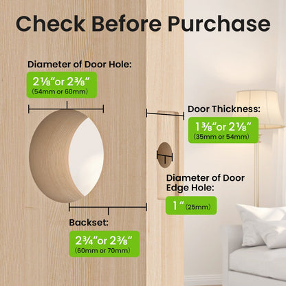GHome KD03 PRO Smart Door Knob 4-in-1 with USB-C Charging & Gateway Remote – Fingerprint, Keypad & App, Anti-Peep, Tamper Alarm