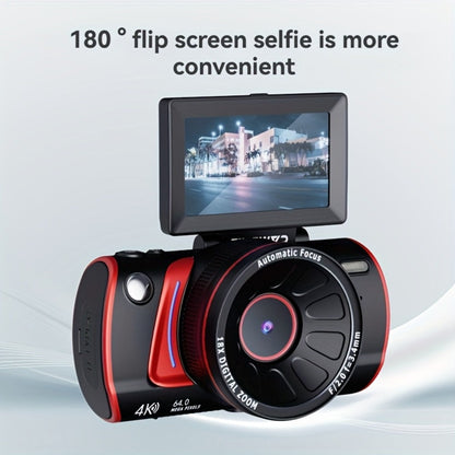 Digital Camera with Flip Screen, 4K Vlogging Model with 48MP Capture Marking, WiFi, 3-Inch 180° Flip Screen, 16X Digital Zoom and 32GB Card