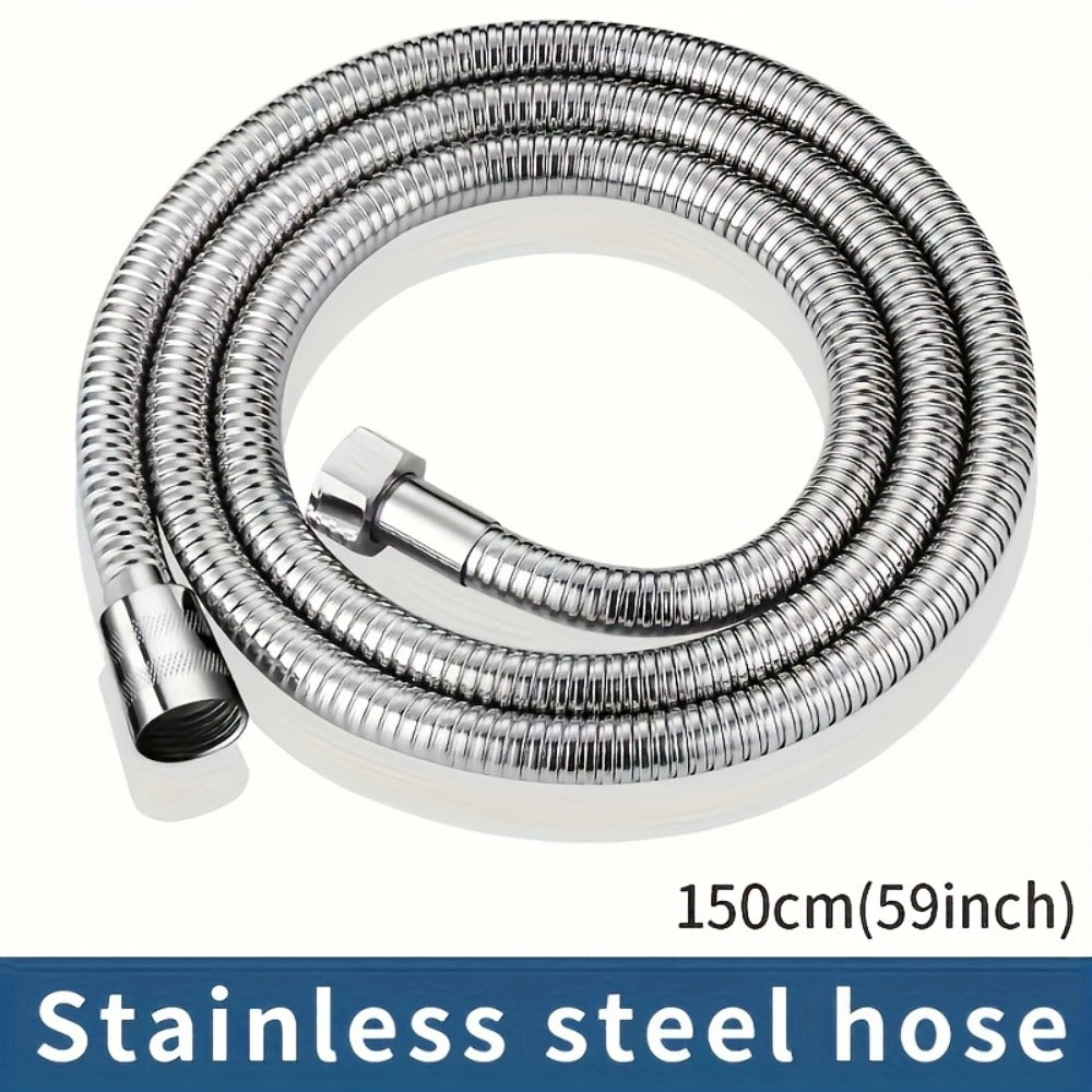 Flexible Stainless Steel Shower Hose Electroplated – Round Shape, Wall-Mounted Easy Install, for Rainfall Shower Heads & Sprayers