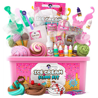 Novelty Slime Toy Ice Cream & Lollipop Set for Kids, Cute Food Shaped Squishy Slime, Fun Party Favors for Christmas Halloween Easter