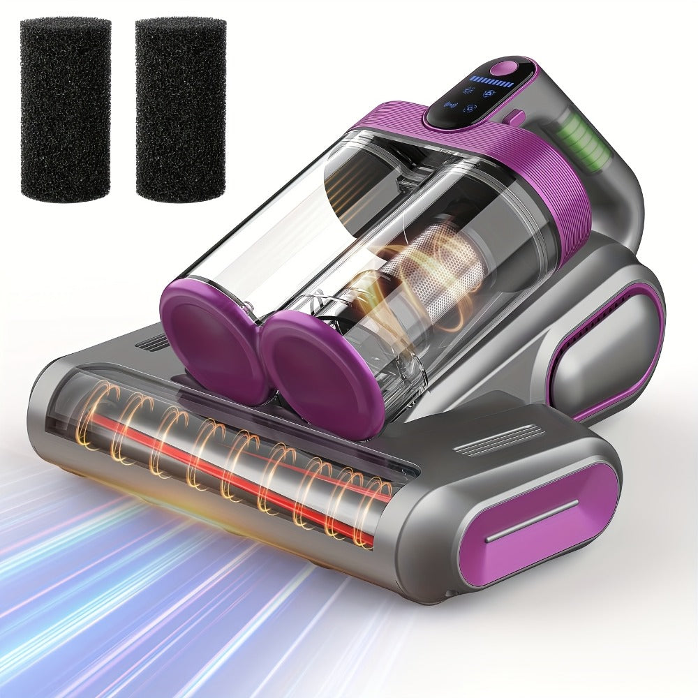 Mattress Vacuum Cleaner Handheld 16kPa Suction with UV Lamp & 80000RPM Soundwave Technology – Portable Dual Cup Bed Vacuum for Dust Mites