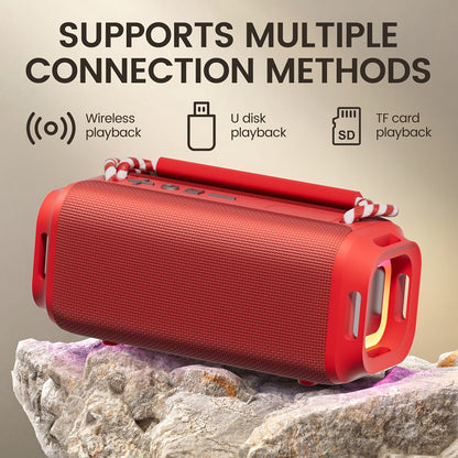 Indoor Outdoor Wireless Speaker Surround Sound Stereo Deep Bass USB AUX TF Card Compatible Portable Speaker System for Smartphones Tablets