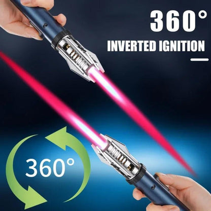 Windproof Turbo Torch Lighter 360 Degree Ignition Metal Jet Flame Lighter with Safety Lock for Grilling, Camping and Outdoor Meals