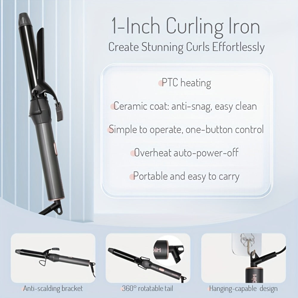 Hair Straightener & Curling Iron Set for Women, Flat Iron Straightening Brush, Anti-Scald, Precise Temperature Control