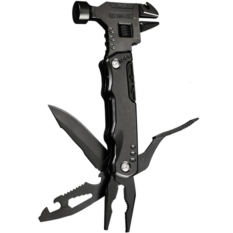 16-in-1 Multitool Stainless Steel – Compact EDC Pocket Tool with Pliers, Adjustable Wrench, Screwdrivers & Knife | Camping Gear & Gift