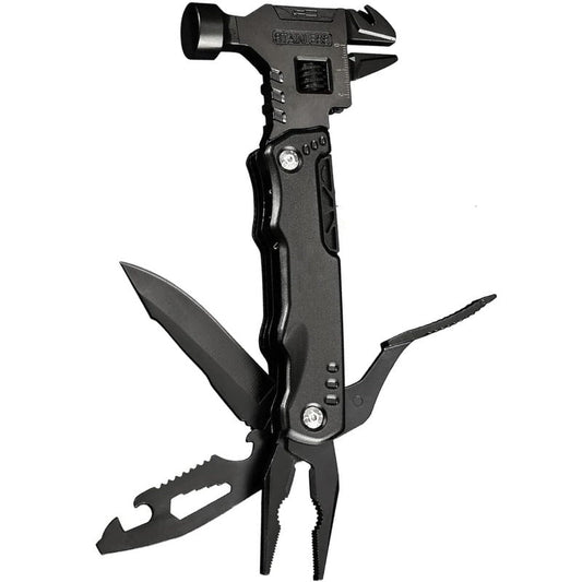 16-in-1 Multitool Stainless Steel – Compact EDC Pocket Tool with Pliers, Adjustable Wrench, Screwdrivers & Knife | Camping Gear & Gift