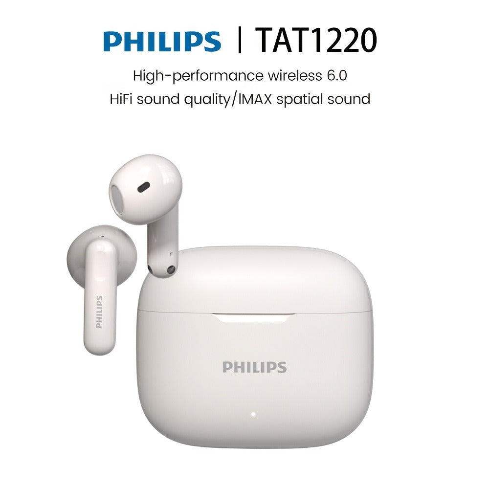 Wireless Earbuds Philips TAT1220 Bluetooth 6.0 with ANC, Touch Controls, Type-C Case and Two Colors