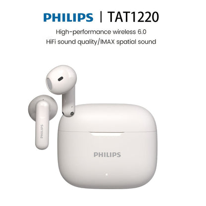 Wireless Earbuds Philips TAT1220 Bluetooth 6.0 with ANC, Touch Controls, Type-C Case and Two Colors