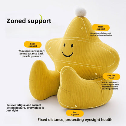 Kids Reading Pillow Star Shape with Neck Support Back Support Lumbar Support & Armrests Spine for Entryways, Bedrooms and Living Spaces