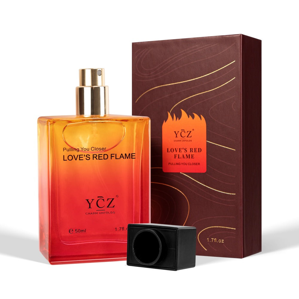 Cologne Eau de Parfum for Men YCZ LOVE'S RED 1.7 fl oz Spray with Red Glass Bottle and Box