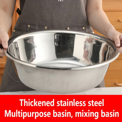Stainless Steel Mixing Bowl Large 15.75 Inch with Footed Base, Salad Bowl, Vegetable & Fruit Washing Basin