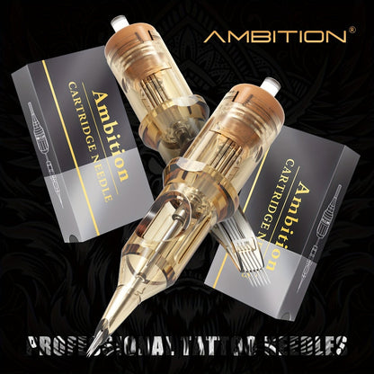 Ambition Tattoo Cartridge Needles 20pcs Professional RL RS RM Sizes with Safety Membrane for Temporary Body Art, Festivals and Costumes