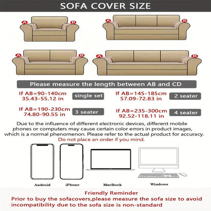 Seersucker Sofa Slipcover Elastic Band Closure Pet-Friendly All-Purpose Sofa Cover for Living Room Home Decor Protection