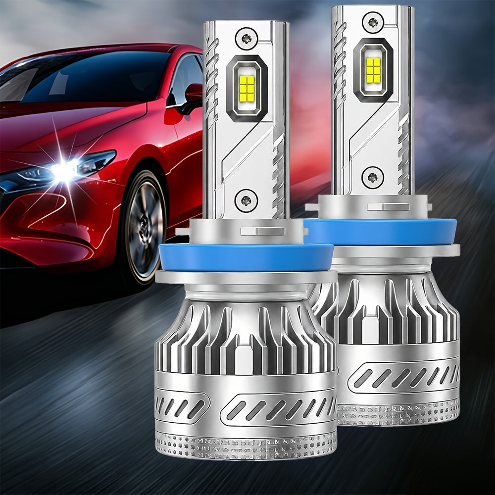 LED Headlight Bulbs 30000 Lumens 350W – H4 H11 9005/HB3 9006/HB4 9012/HIR2 | 6500K White 12V | 2-Pack Upgrade for Brighter Nighttime Driving