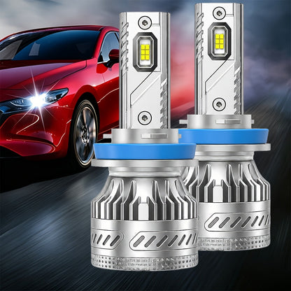 LED Headlight Bulbs 30000 Lumens 350W – H4 H11 9005/HB3 9006/HB4 9012/HIR2 | 6500K White 12V | 2-Pack Upgrade for Brighter Nighttime Driving