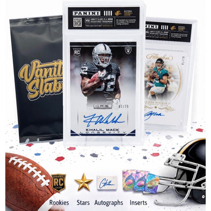 Panini Football Mystery Hit Slab – Football Card in Vanity Slabs Display Case | Rookies, Stars, Inserts & Holo Parallels | Premium Mystery