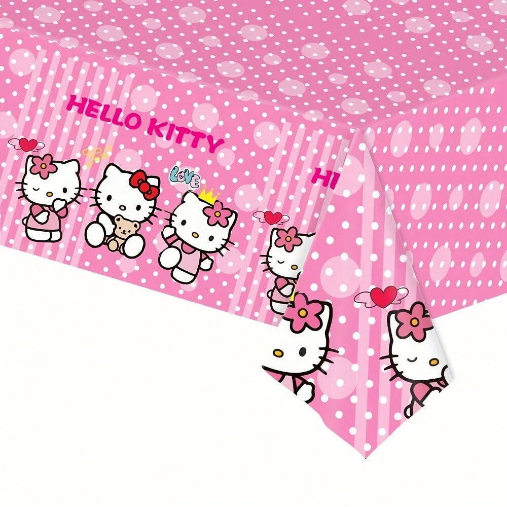 Party Supplies Hello Kitty 41-Piece Pink Table Set with 20 Plates, 20 Napkins and One Tablecloth