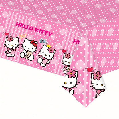 Party Supplies Hello Kitty 41-Piece Pink Table Set with 20 Plates, 20 Napkins and One Tablecloth