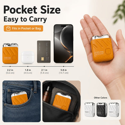 Mini Double-Head Electric Shaver with Travel Case in White, Orange or Black and 2.5-Inch Height