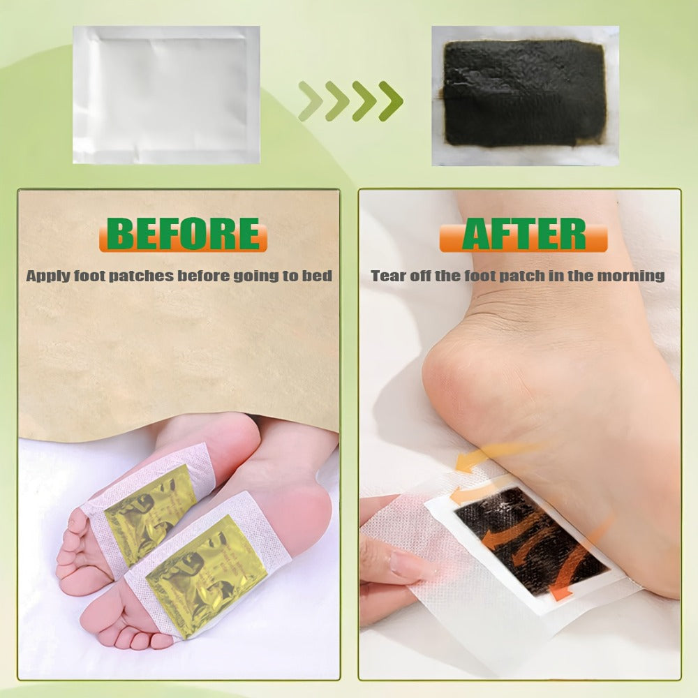 Foot Detox Pads 30 Pack Bamboo Vinegar Ginger Powder Natural Plant Ingredient Deep Cleansing Moisturizing Patches