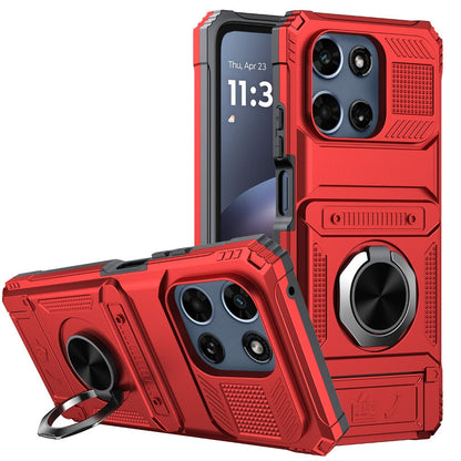 Phone Case Magnetic Metal Kickstand with layered Shell for Motorola Moto G 5G 2025 with Model-Specific Cutouts and Color Choices