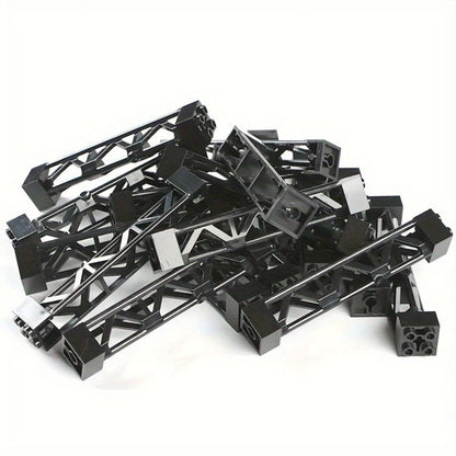 2x2x10 Pillar Support Bricks 20pcs Black – LEGO-Compatible Column Rod Blocks for MOC City Train Girder Military Architecture Builds