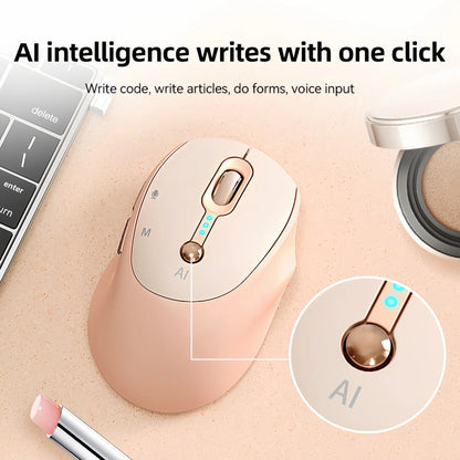 AI Smart Wireless Mouse with Voice-to-Text Real-Time Translation AI Writing PPT Creation Silent BT+2.4G Dual Mode Rechargeable Battery