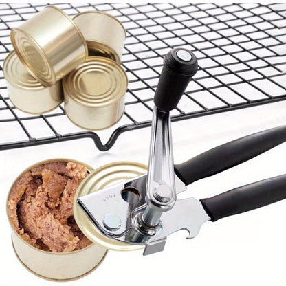 Manual Can Opener Stainless Steel Commercial Grade with Handle Dual Can and Bottle Opener for Restaurant and Home Kitchen Use