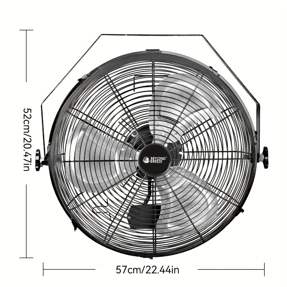 Wall Mounted Fan 18"/16" with 3 Speed Settings, Quiet Electric Fan for Home, Garage & Industrial Use