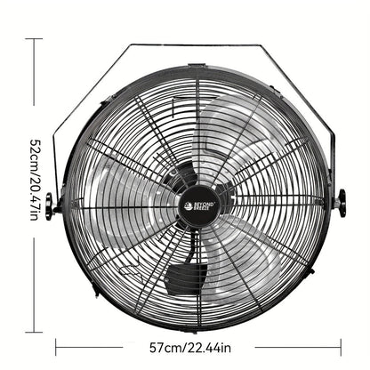 Wall Mounted Fan 18"/16" with 3 Speed Settings, Quiet Electric Fan for Home, Garage & Industrial Use