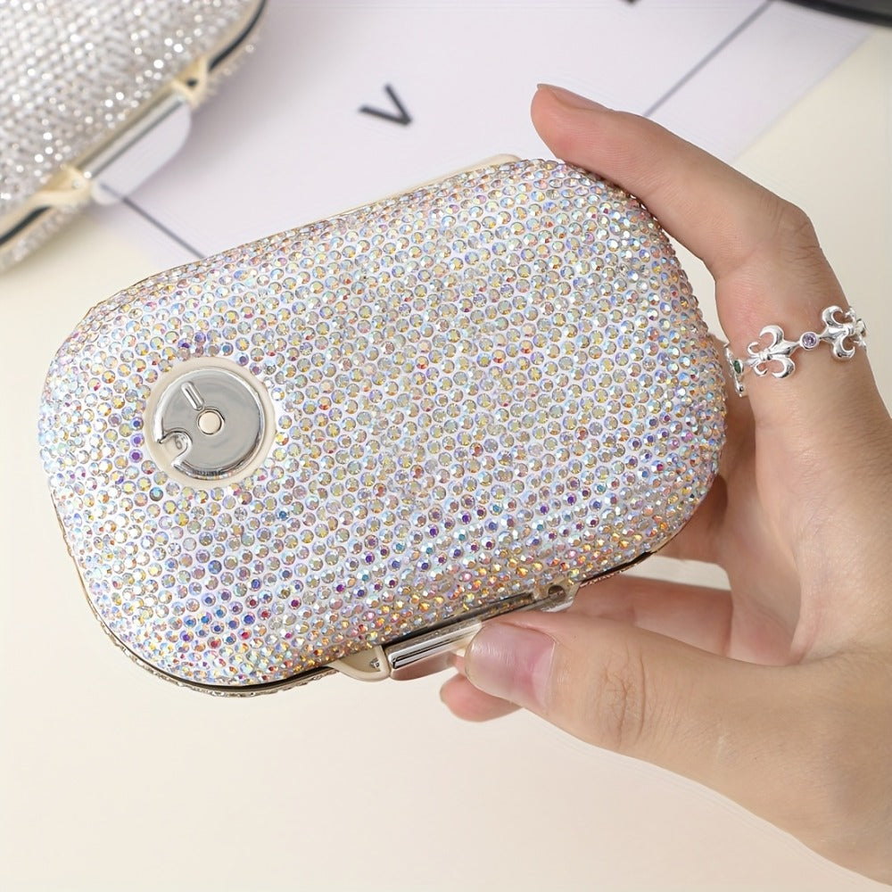 Seven-Compartment Travel Pill Organizer in Nine Square or Oblong Rhinestone Color Checkouts