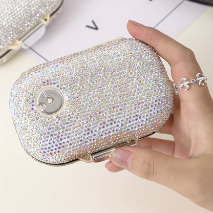 Seven-Compartment Travel Pill Organizer in Nine Square or Oblong Rhinestone Color Checkouts