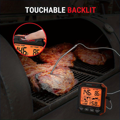 Digital Meat Thermometer with Probe Backlit Display Temp Alert for BBQ Smoker Oven Cooking for Grilling, Camping and Outdoor Meals