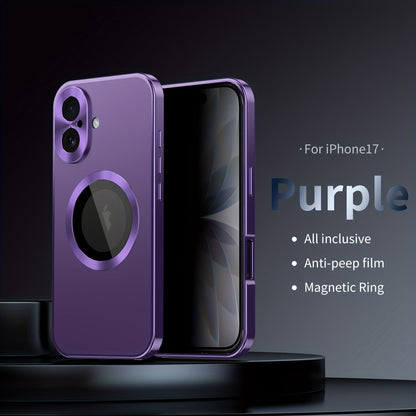 iPhone Anti-Spy Magnetic 2-in-1 Phone Case with All-Round Lens Protection – Complete Drop Protection Cover for iPhone 12 13 14 15 16 Pro Max