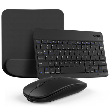 Wireless Keyboard and Mouse Combo with Mouse Pad, Silent 2.4G USB Full Size Keyboard Mouse Set for PC Laptop Mac Desktop