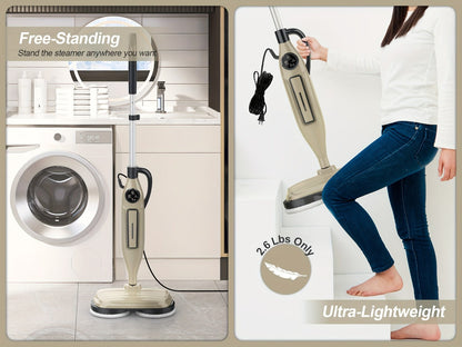 Steam Mop 10-in-1 Spinning Rotating Mop Pads with Steam Blaster Technology - 3 Steam Modes, LED Headlights