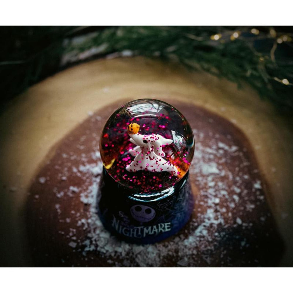 Nightmare Before Christmas Zero Light-Up Snow Globe, Disney Jack Skellington Dog Mini Collectible Snow Globe 3-Inch