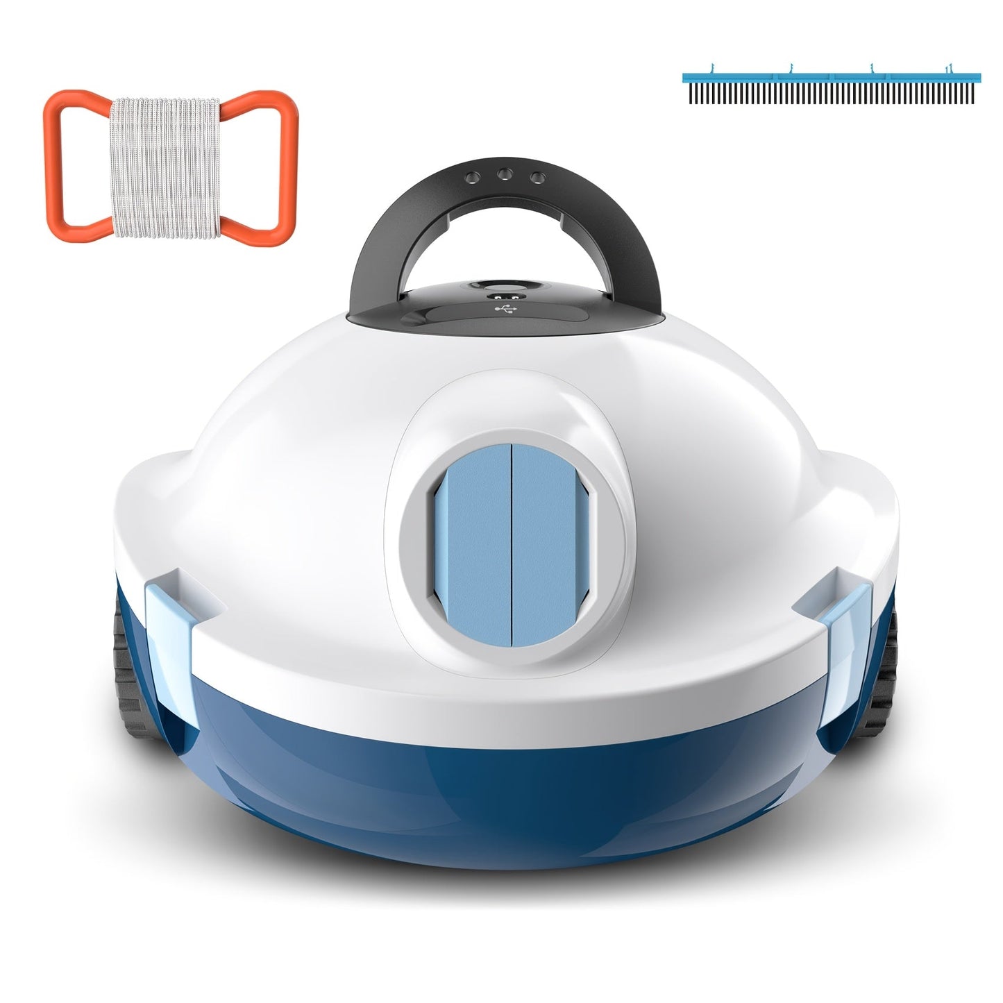 Cordless Robotic Pool Cleaner with 90-Min Runtime, Self-Parking Auto Vacuum, Floating Bracelet Retrieval