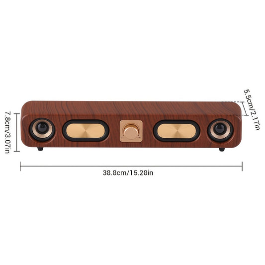 Retro Wood Grain Bluetooth Speaker Dual 2-Inch Woofers 10W Wireless Desktop Soundbar TF AUX for an Everyday Personal Care Routine
