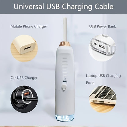 Water Flosser Oral Care Kit, 3-Mode Portable Electric Dental Cleaner, USB Rechargeable, 4-Function Nozzle