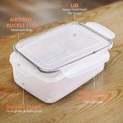 Container Set Food Storage Organizer with Locking Plastic Lids in 12-, 24- or 48-Piece Options