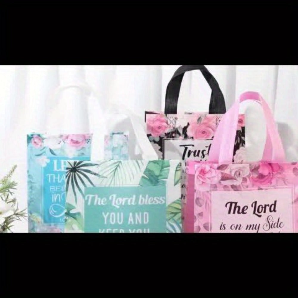 Bible Verse Tote Bags Bulk 32 Pcs Floral Religious Gift Bags with Handles with the Listed Color, Size or Set Options for Everyday Carry