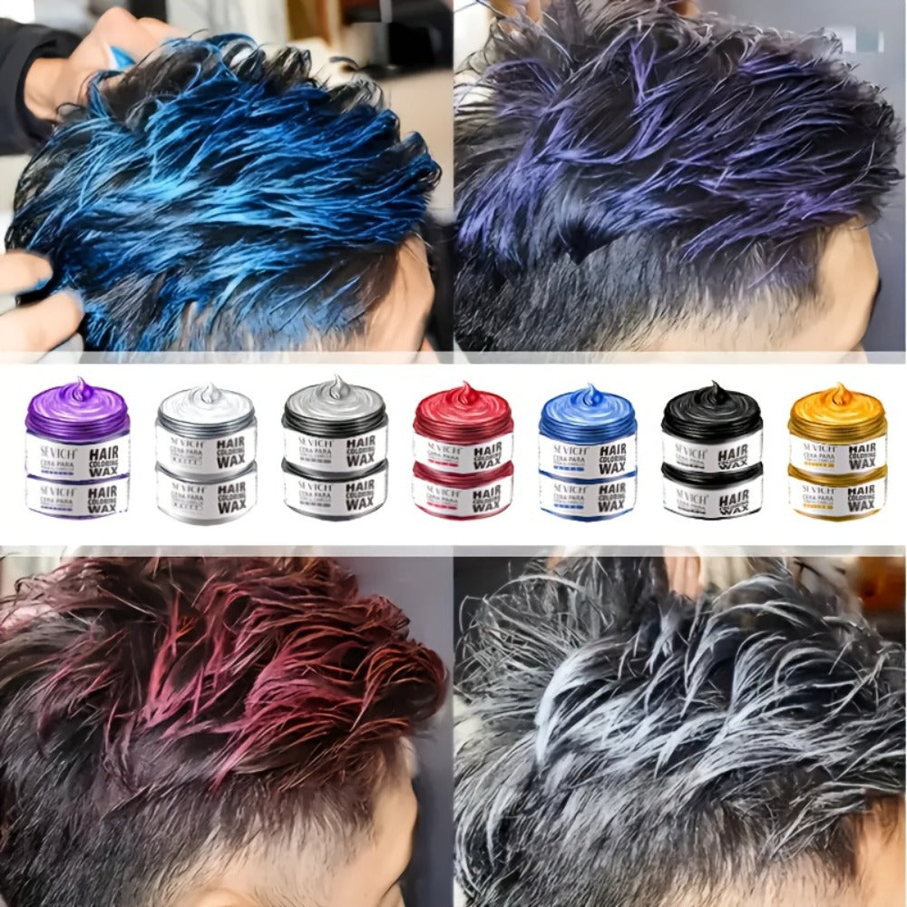 Instant Color Hair Wax 10 Shades – Temporary Hair Dye Wax Strong Hold Styling for Parties, Cosplay, Festivals & Halloween, Easy Wash Out