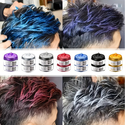 Instant Color Hair Wax 10 Shades – Temporary Hair Dye Wax Strong Hold Styling for Parties, Cosplay, Festivals & Halloween, Easy Wash Out