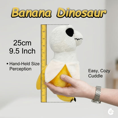Plush Toy Yellow Banana Dinosaur 9.5-Inch T-Rex Character with Peekaboo Peel Design for Display