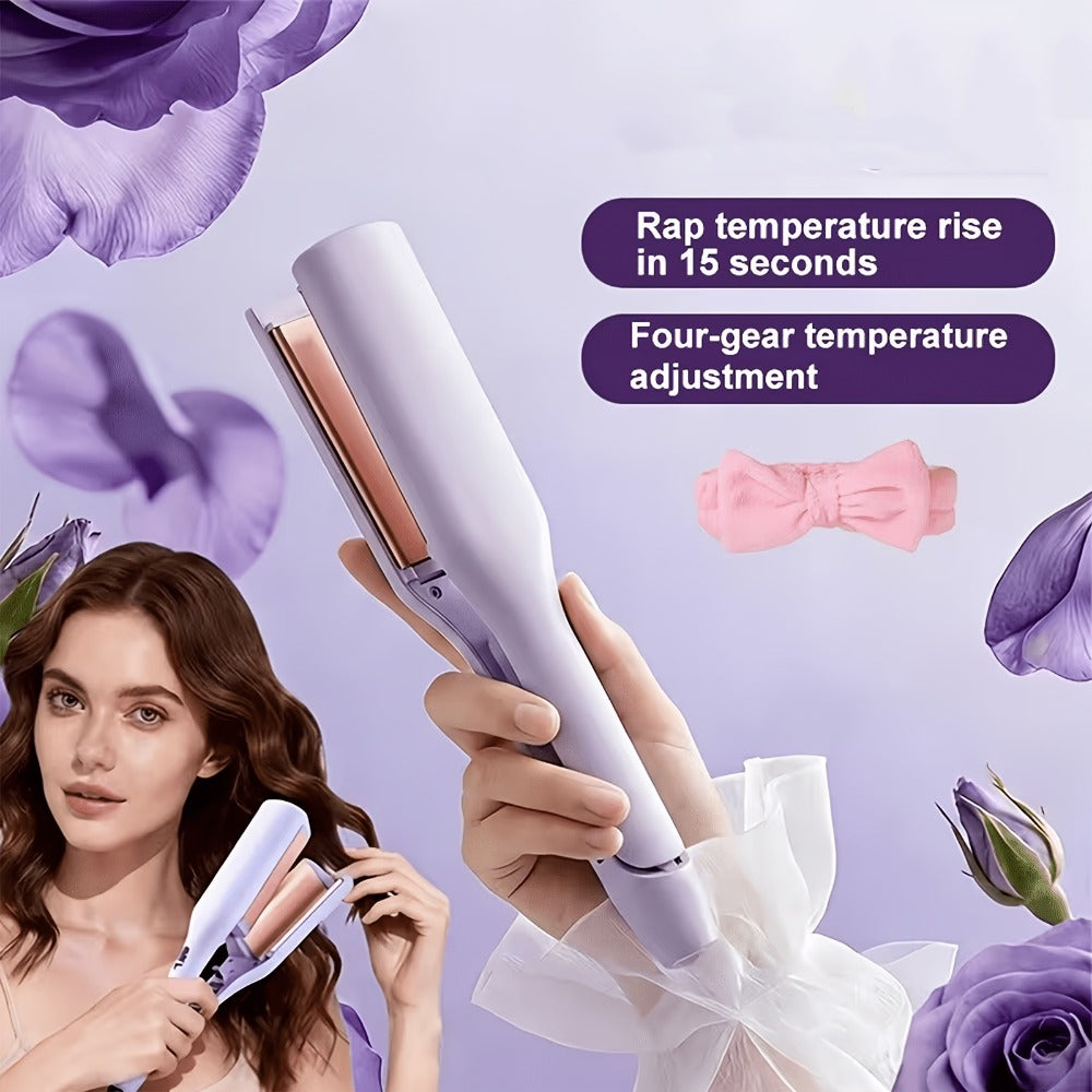 32mm Wave Curling Iron - Women's Hair Curler for Deep Curls & Instant Beach Waves, Professional Salon Styling Tool for All Hair Types