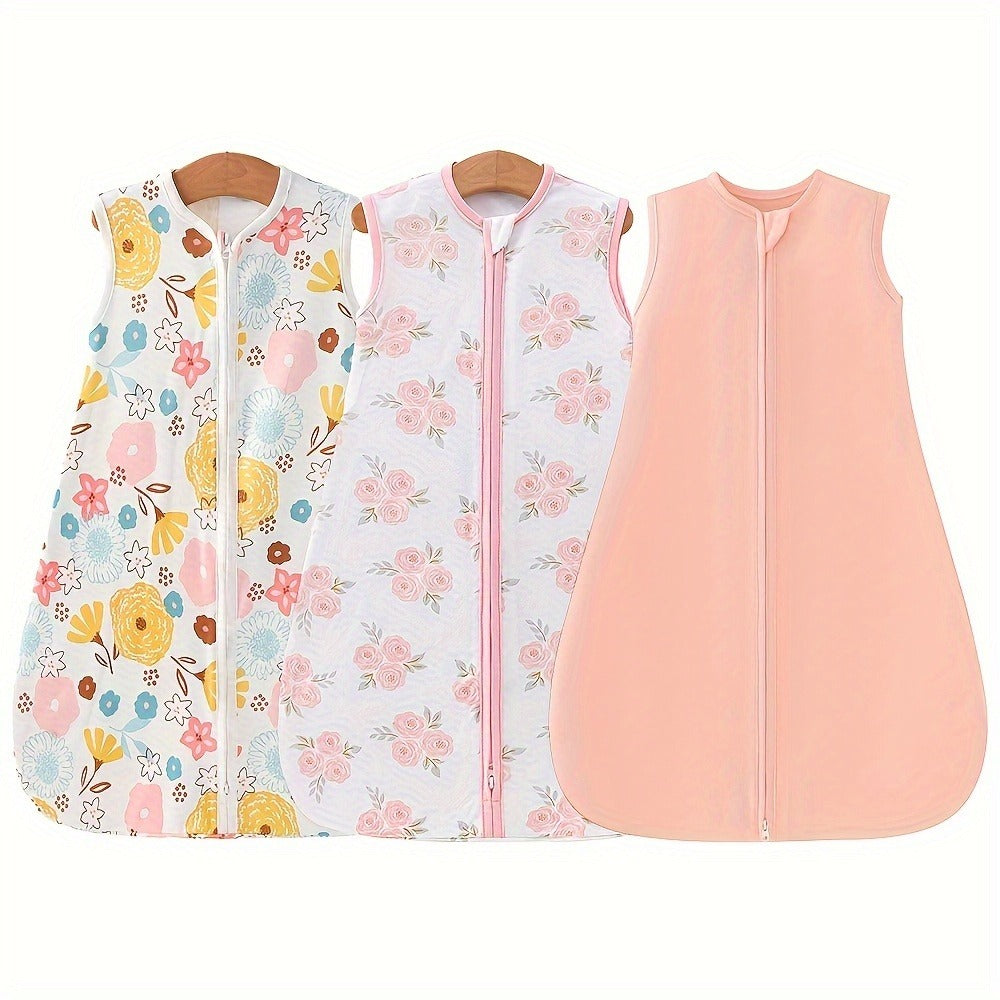 Baby Sleeping Bag 2/3pcs Two-Way Zip Wearable Blanket Anti-Kicking Swaddle 0-24 Months Boys Girls Air-Conditioned Room