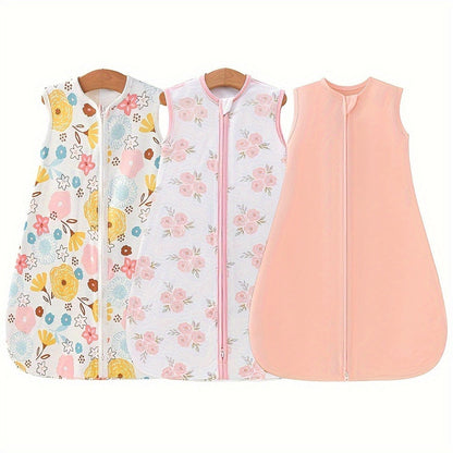 Baby Sleeping Bag 2/3pcs Two-Way Zip Wearable Blanket Anti-Kicking Swaddle 0-24 Months Boys Girls Air-Conditioned Room