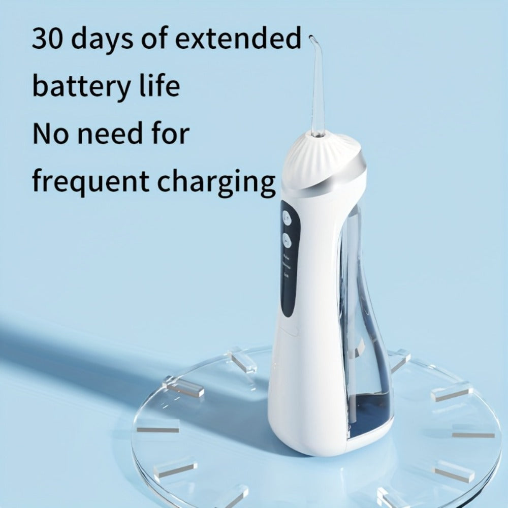Water Flosser Portable Three-Mode Oral Irrigator with Brush Head Attachment, USB Charging and White, Black or Pink Options